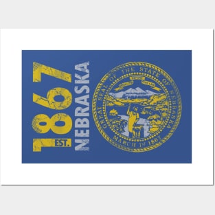 Retro 1867 Nebraska State Flag Posters and Art